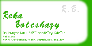 reka bolcshazy business card